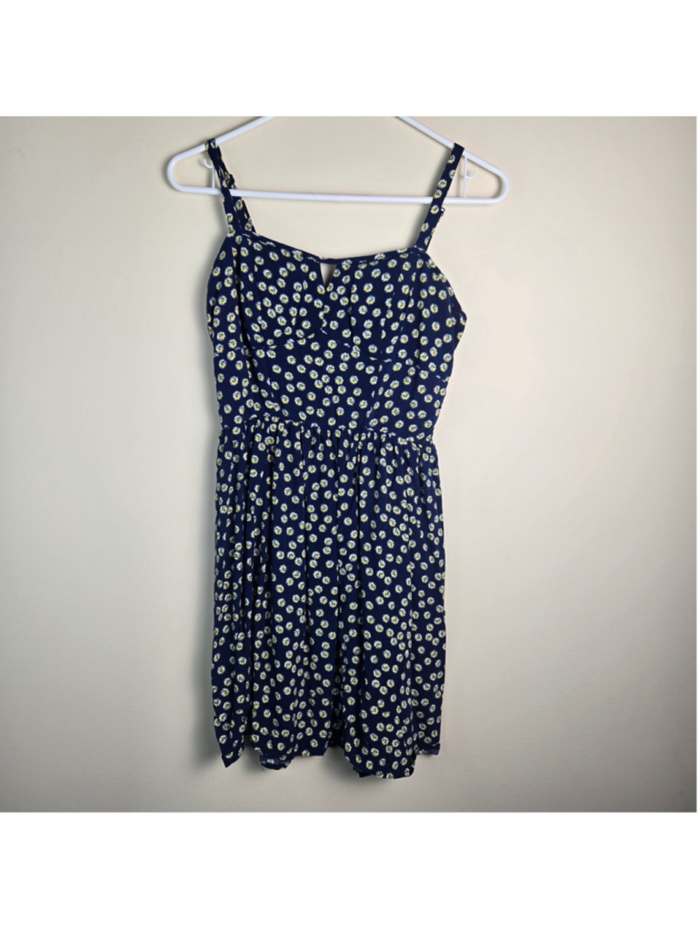 Women's AUW Floral Mini Dress Size M Blue Yellow